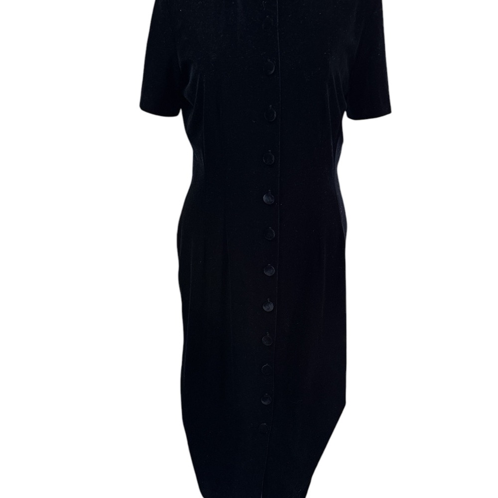 Black Buttoned Sheath Maxi Dress